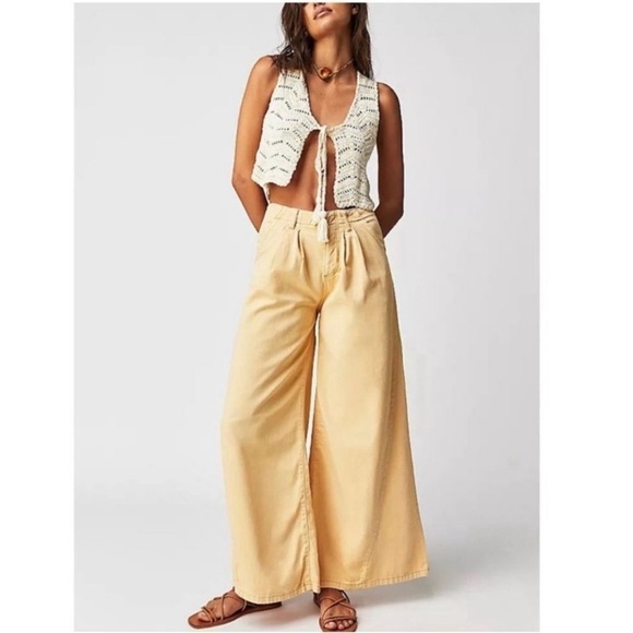 Free People Light As Spring Wide-Leg Trousers - Picture 1 of 10
